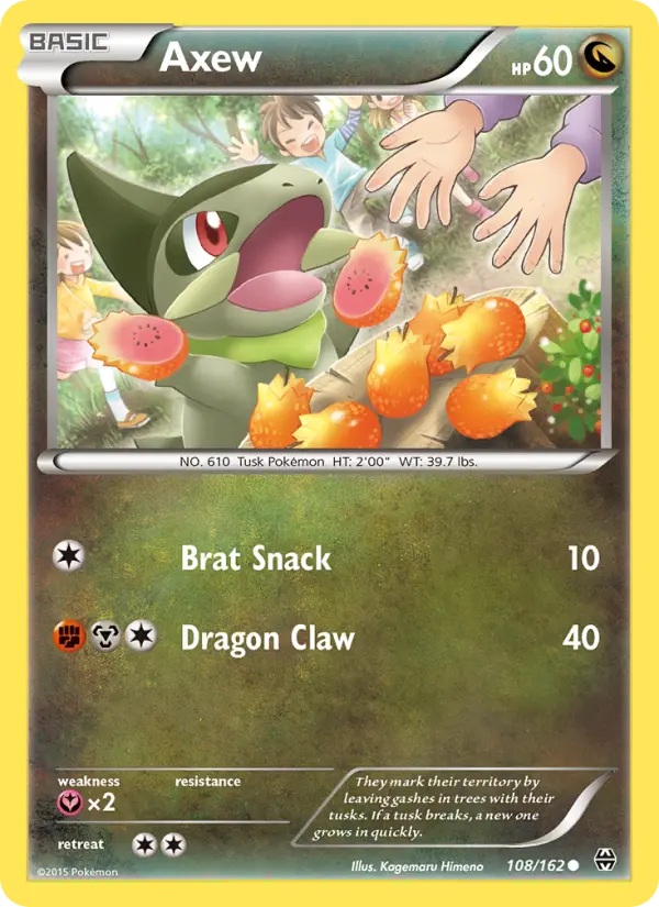 Axew, Pokémon card