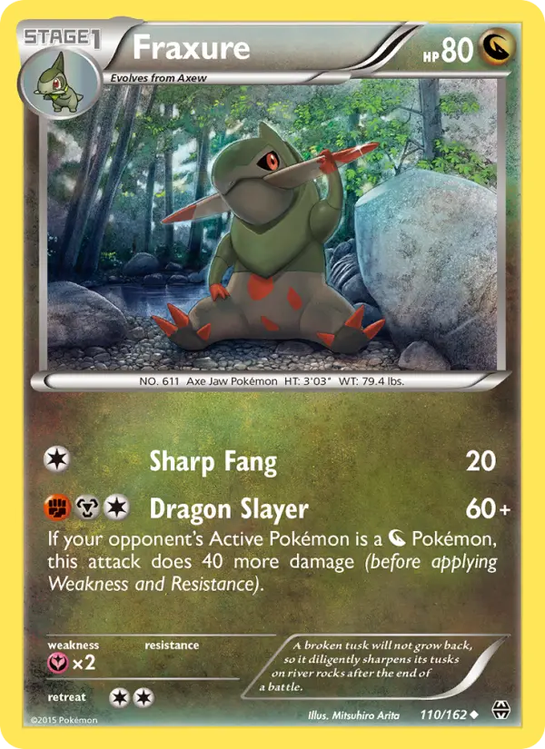Fraxure, Pokémon card