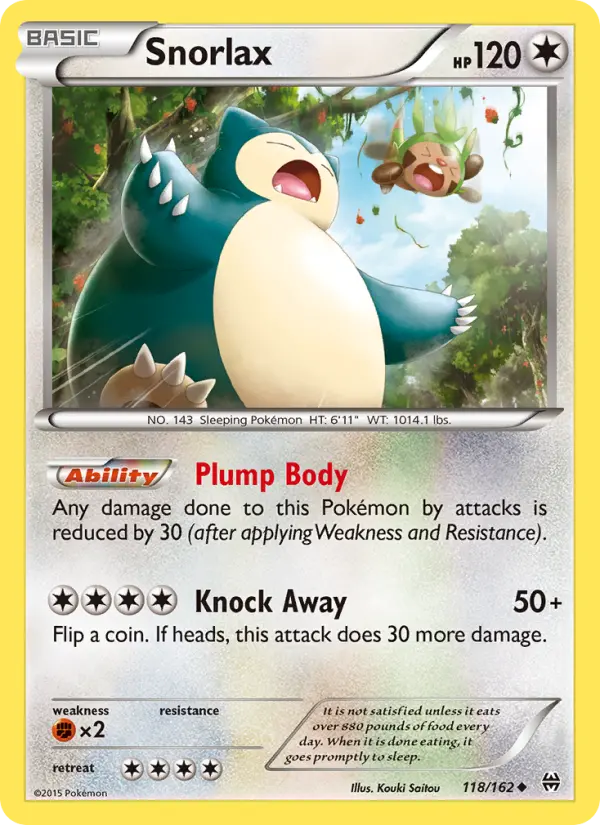 Snorlax, Pokémon card