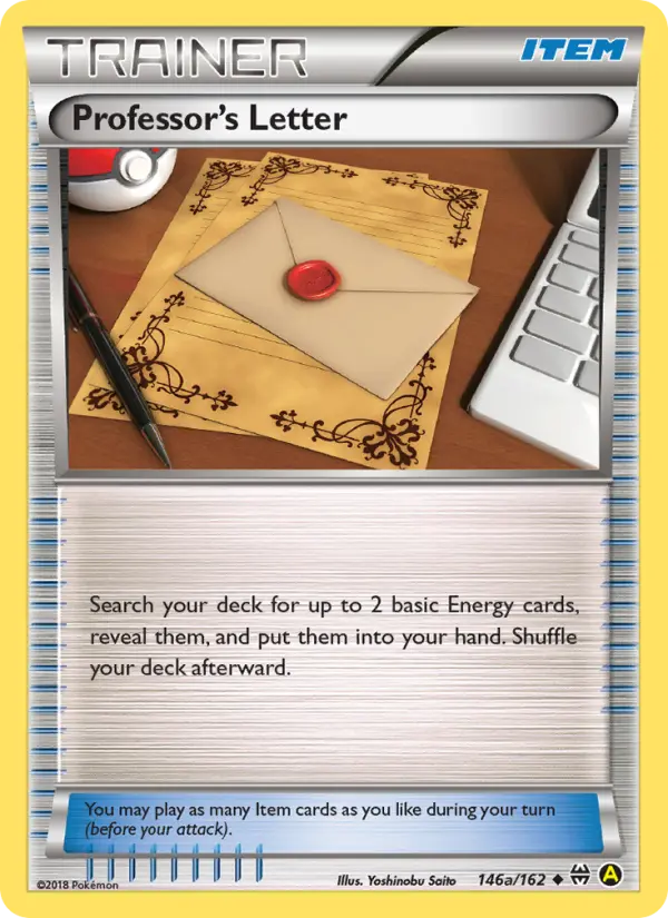 Professor's Letter, Pokémon card