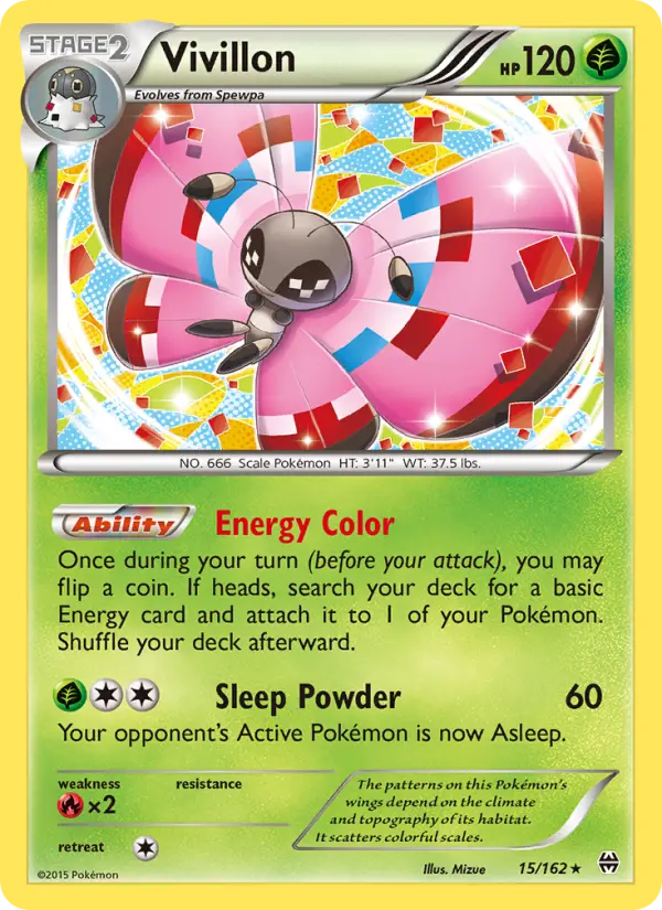 Vivillon, Pokémon card