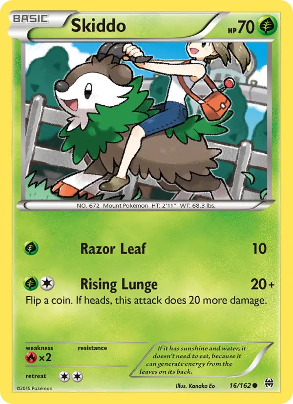 Skiddo, Pokémon card