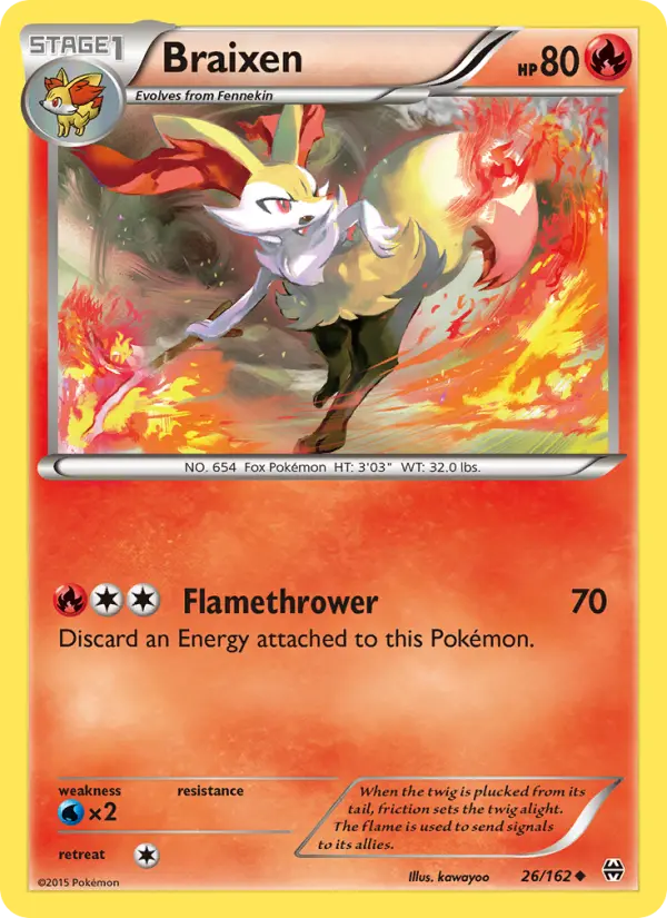 Braixen, Pokémon card