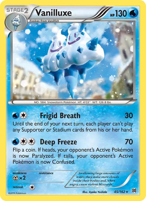 Vanilluxe, Pokémon card
