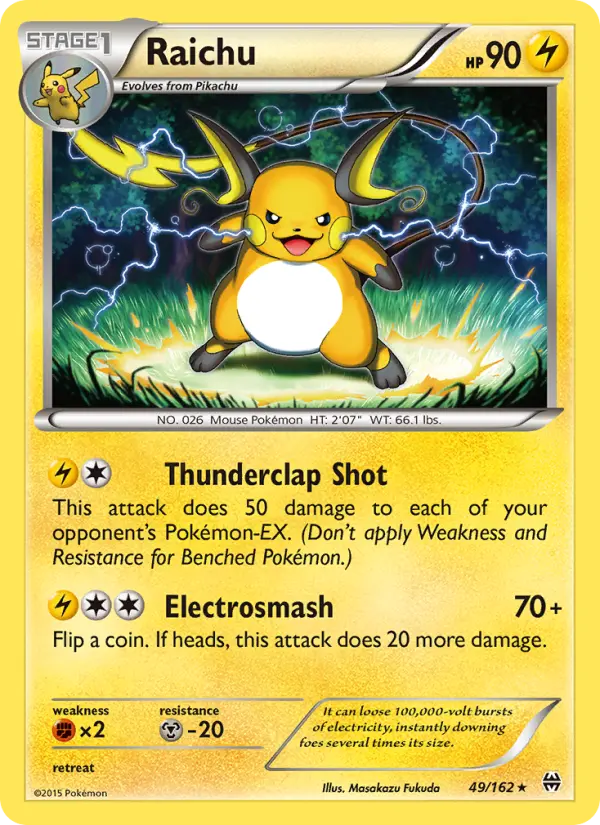 Raichu, Pokémon card