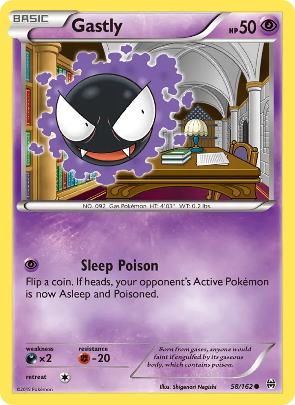 Gastly, Pokémon card