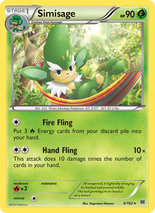 Simisage, Pokémon card
