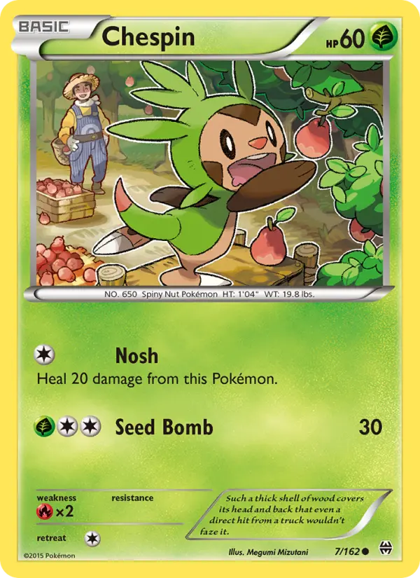 Chespin, Pokémon card