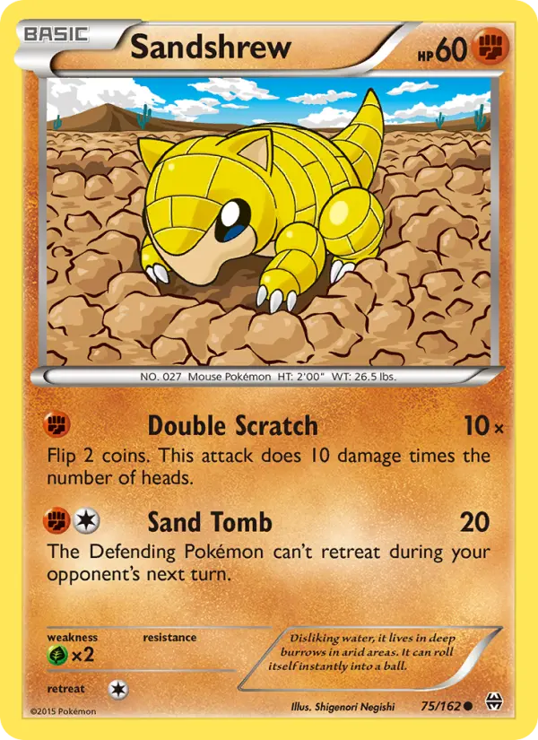 Sandshrew, Pokémon card
