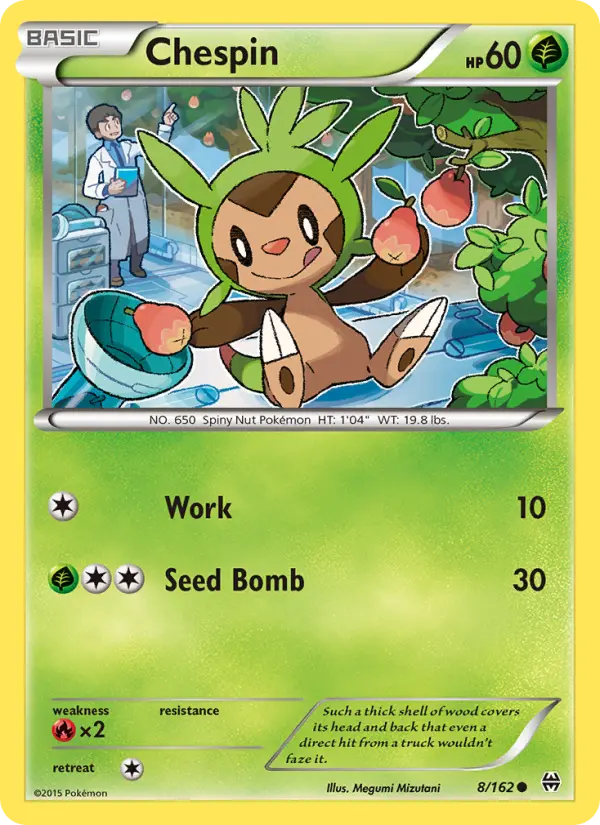 Chespin, Pokémon card