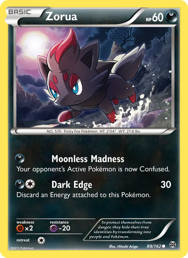 Zorua, Pokémon card