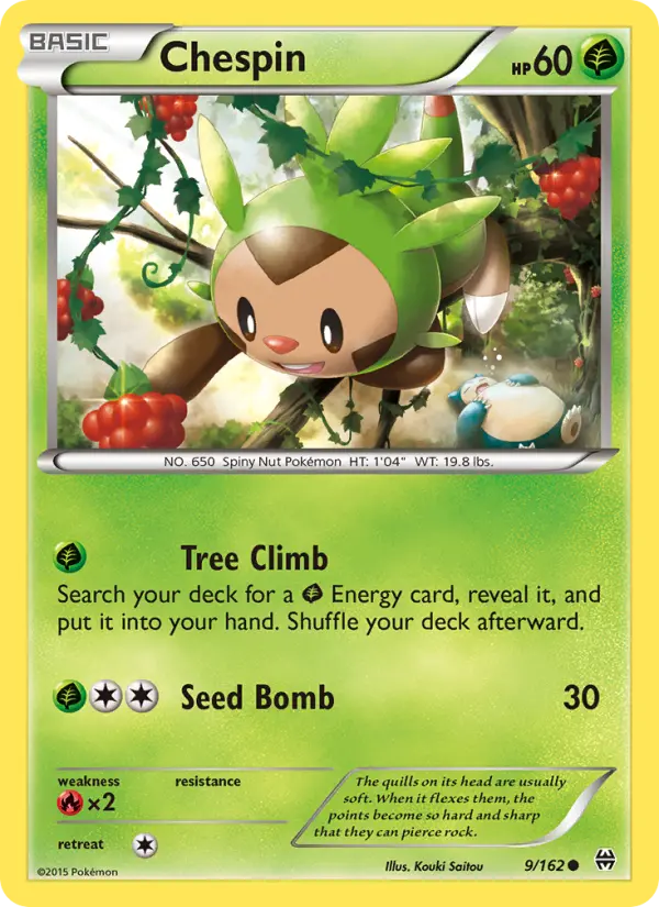 Chespin, Pokémon card