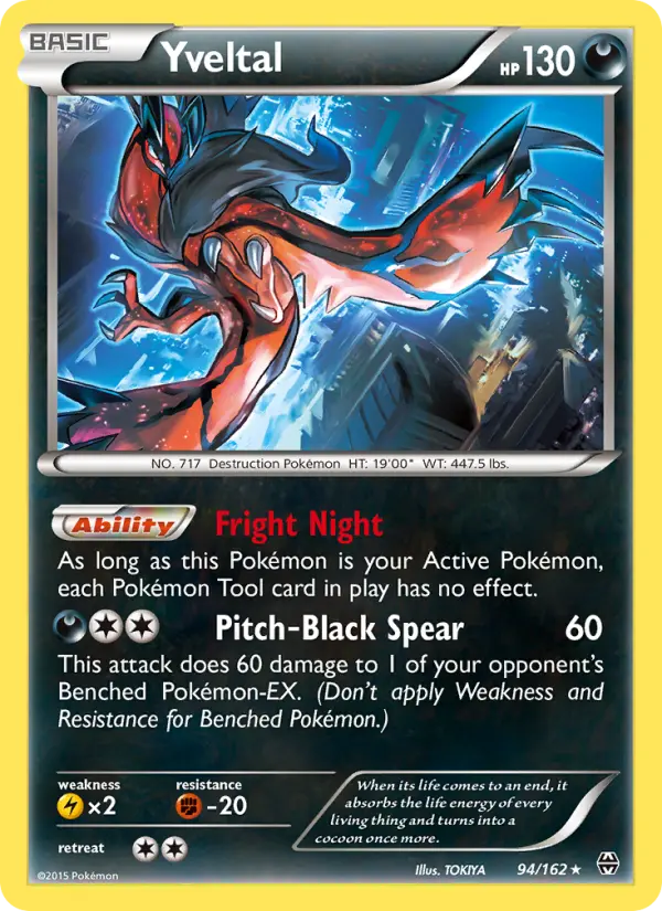 Yveltal, Pokémon card