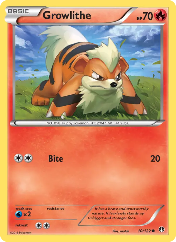 Growlithe, Pokémon card