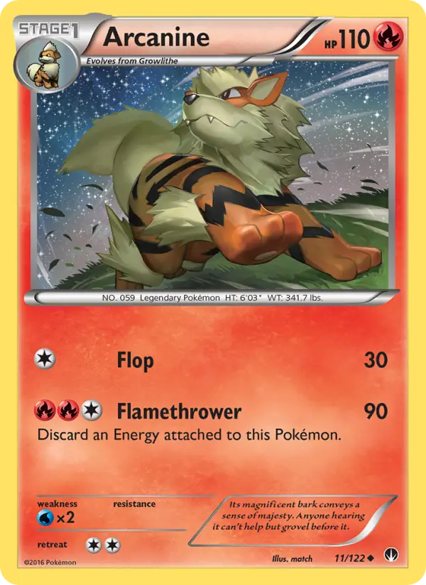 Arcanine, Pokémon card