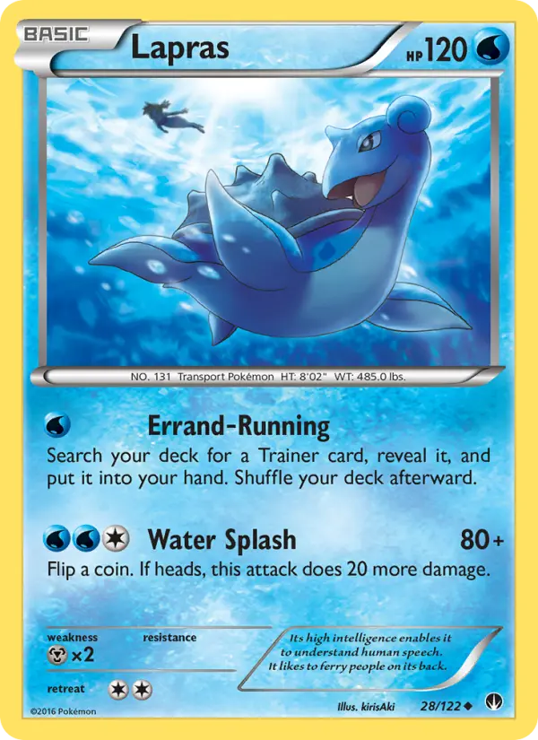 Lapras, Pokémon card