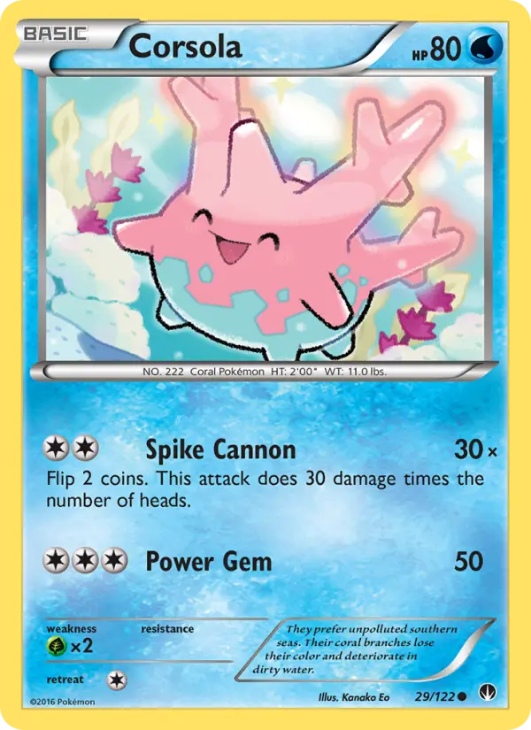 Corsola, Pokémon card