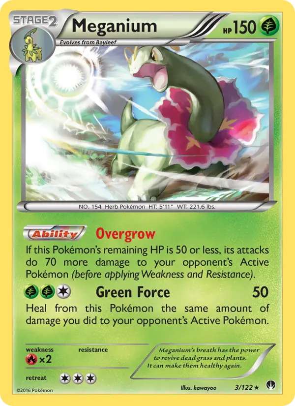 Meganium, Pokémon card