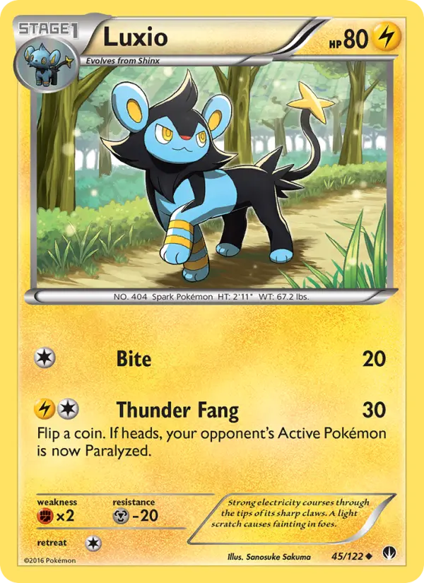 Luxio, Pokémon card