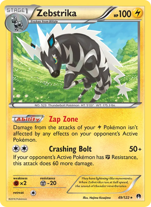 Zebstrika, Pokémon card