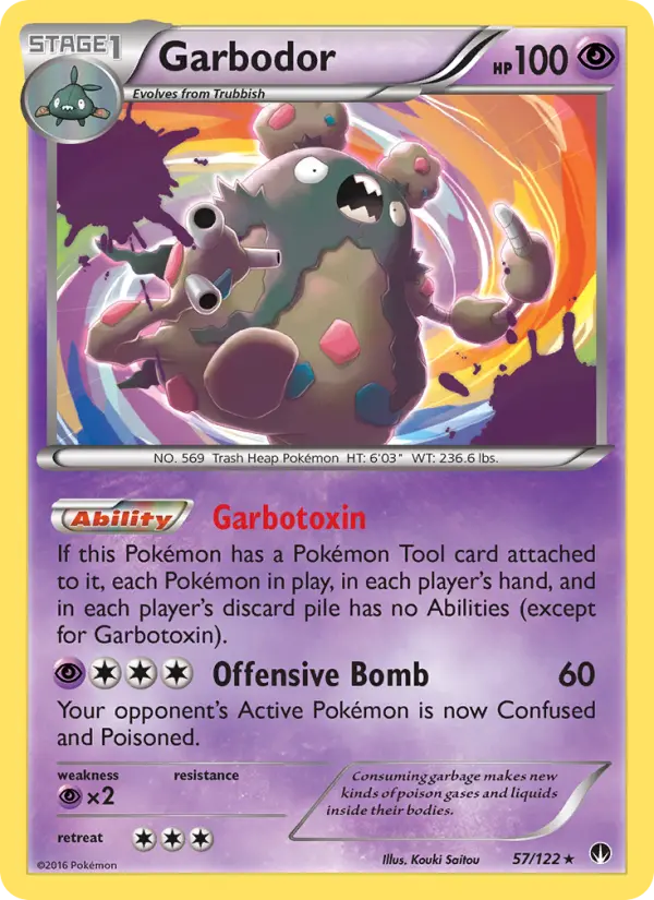 Garbodor, Pokémon card