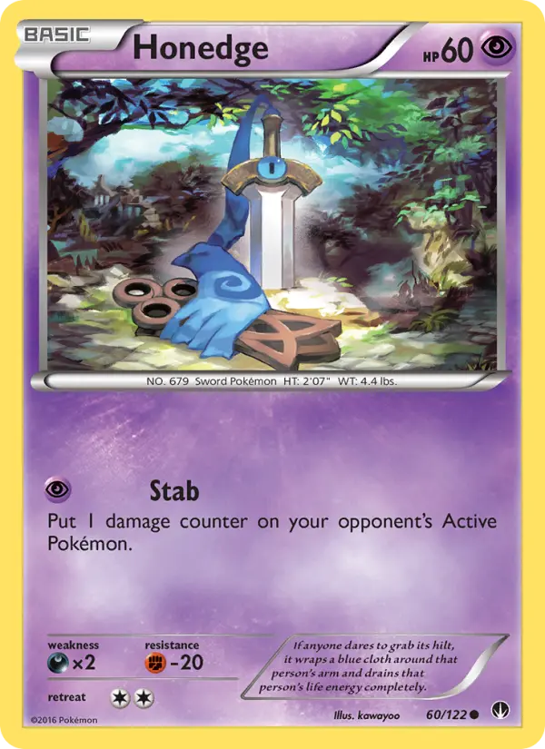 Honedge, Pokémon card