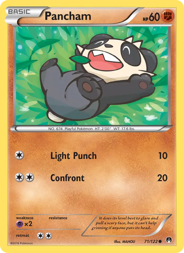 Pancham, Pokémon card