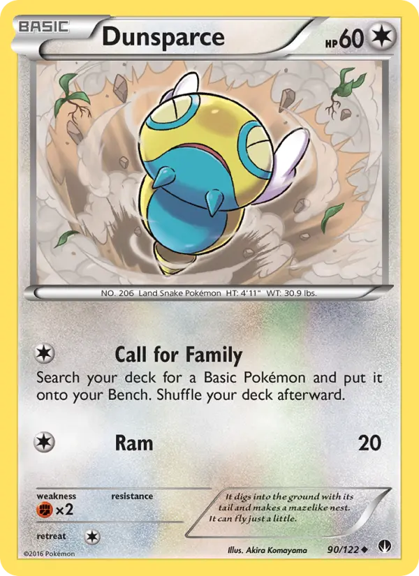 Dunsparce, Pokémon card