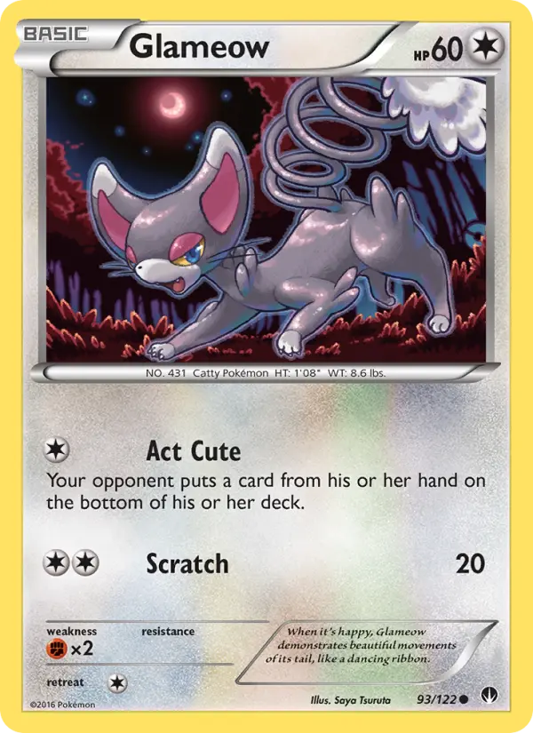 Glameow, Pokémon card